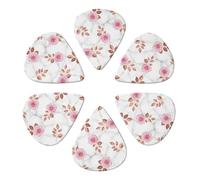 Classic Celluloid Guitar Picks Set Elegant Faux Pink Rose Gold Glitter White Marble Ombre, 6 Pack Paddles for Mandolin, Bass & Acoustic Guitar, Musician‘s Choice 0.46-0.96mm