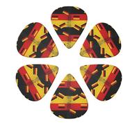 Classic Celluloid Guitar Picks Setan Flag Grunge, 6 Pack Paddles for Mandolin, Bass & Acoustic Guitar, Musician‘s Choice 0.46-0.96mm