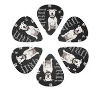 Classic Celluloid Picks Set Pitbull Pit Bulls Dog Black, 6 Pack 351 Shape for Banjo, Acoustic Guitar & Ukulele Players, Three Thickness Options