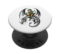 Classic Celtic Irish St Patrick Day Dragon And Leprechaun PopSockets Adhesive PopGrip