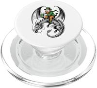 Classic Celtic Irish St Patrick Day Dragon And Leprechaun PopSockets PopGrip for MagSafe
