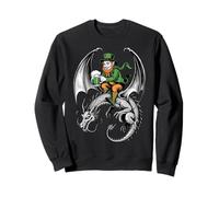 Classic Celtic Irish St Patrick Day Dragon And Leprechaun Sweatshirt