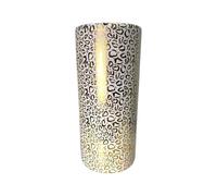 Classic Ceramic Hexagonal 18” Tall Umbrella Stand - Multi-Functional Holder or Decorative Vase, Zebra Safari Design with Durable Glazed Finish for Home, Office, or Entryway (Gold Leopard Design)