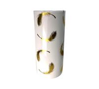 Classic Ceramic Hexagonal 18” Tall Umbrella Stand - Multi-Functional Holder or Decorative Vase, Zebra Safari Design with Durable Glazed Finish for Home, Office, or Entryway (Gold Leaf Round Design)