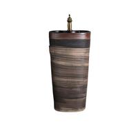 Classic Ceramic Integrated Pedestal Sink with Faucet and Drain Outdoor Floor Standing Wash Basin Practical