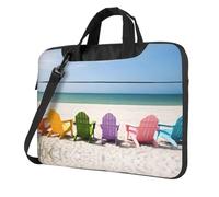 Classic Chairs Beside The Blue Sea Sky Laptop Bag Briefcase Pad Notebook Compartment Elegant Business Bag Separate Office