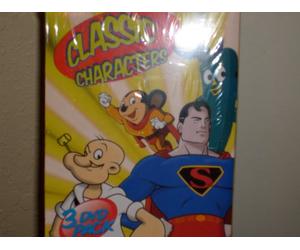 Classic Characters Cartoons 3 Pack - Superman, Popeye, Mighty Mouse, Gumby, Heckle & Jeckle, Wolf wolf, Out to Punch