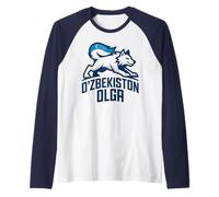 Classic Cheer Uzbekistan O‘ZBEKISTON OLG‘A Slogan Country Raglan Baseball Tee