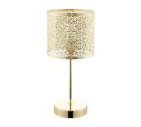 Classic Chic Moroccan Themed Shiny Gold Table Lamp with Inline Switch Happy Homewares Gold One Size
