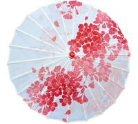 Classic Chinese-style umbrellas, hand-painted silk Chinese Oiled Paper Umbrella Oriental Oil Paper Parasol Chinese Art Classical Dance Umbrella(Style B)