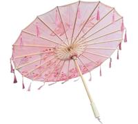 Classic Chinese-style umbrellas, hand-painted silk Classical Dance Parasol 32" Silk Cloth Umbrella for Photography Party Costumes(Style a)