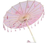 Classic Chinese-style umbrellas, hand-painted silk Classical Dance Parasol 32" Silk Cloth Umbrella for Photography Party Costumes(Style E)