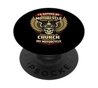 Classic Christian Motorcycle Biker Vintage Retro I'd Rather PopSockets Adhesive PopGrip