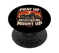 Classic Christian Motorcycle Biker Vintage Retro Pray Up PopSockets Adhesive PopGrip