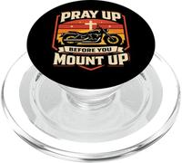 Classic Christian Motorcycle Biker Vintage Retro Pray Up PopSockets PopGrip for MagSafe