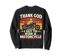 Classic Christian Motorcycle Biker Vintage Retro Thank God I Sweatshirt