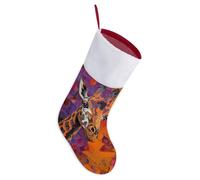 Classic Christmas Colorful Giraffe Stockings Soft Festive Holiday Stockings with Plush Cuff & Hanging Loop Ornaments for Tree Fireplace Candy Toys Stairs Xmas Party Decorations Gifts