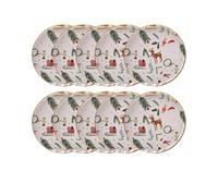 Classic Christmas Hanging Ornaments Set Christmas Themed Party Paper Plates And Cups Set Festive Tableware Gold-stamping Decoration Party Supplies Banquet Necessary Designs for Festive Decoration