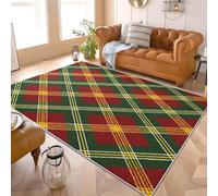 Classic Christmas Plaid Flannel Rug for Living Room & Bedroom Soft Fluffy Carpet Red Non-Slip, Machine Washable, Kids Area Rug Mat for Playroom & Floor Protector 200x300 cm