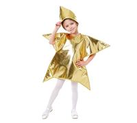 Classic Christmas Star Costume Fancy Dress for Children Complete Fancy Dress Set with Headpiece for Nativity Performances, Carol Singing and Traditional Holiday Celebrations