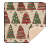 Classic Christmas Tree Cookie Pattern Large Sturdy Baby Gym & Activity Mat for Indoor Outdoor Lightweight Infant Play Mat for Babies Infants Toddlers, 50'' x 50''