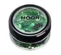 Classic Chunky Glitter by Moon Glitter - Green - Cosmetic Festival Makeup Glitter for Face, Body, Nails, Hair, Lips - 3g