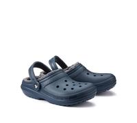 Classic Clogs with Faux Fur Lining Navy Blue