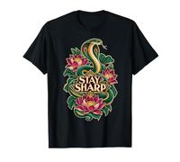 Classic Cobra and Floral Design T-Shirt