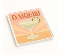 Classic Cocktail Acrylic Coaster Gift - Classy Vintage Art Deco Style Daiquiri Design Home Bar Accessory Present