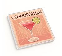 Classic Cocktail Acrylic Coaster Gift - Stylish Art Deco Design Home Bar Accessory for Cocktail Lovers