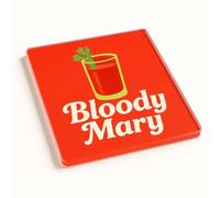Classic Cocktail Retro Acrylic Coaster Gift - Mid-Century Modern Style Bloody Mary Red Revival Home Bar Decor Drinkware