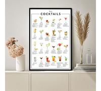 Classic Cocktails Recipe Cocktail Poster Cocktail Art Drink Bar Poster Cocktail Gift Cocktail How To Kitchen Art Kitchen Decor Metal Tin Signs Plaque Iron Painting Wall Decor Art 8x12 Inch