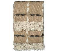 Classic Collection - Tile Wool Plaid 130x180 cm, Black / White / Beige - Black