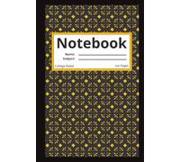 Classic College Ruled Hardcover Notebook - Elegant Black & Gold Design: 120 Pages | 6x9 Inches | Gloss Finish | Hardcover | Perfect for School, Office, or Journaling