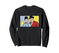 Classic Comedic Duo Pop Art Retro Bowler Hat Illustration Sweatshirt