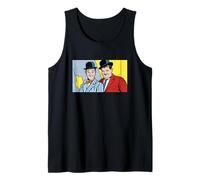 Classic Comedic Duo Pop Art Retro Bowler Hat Illustration Tank Top