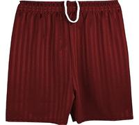 Classic Comfort Mens Boys Girls Kids Unisex Shadow Striped Gym Sports Football Games School PE Shorts Available in 7 Colours (Burgundy -3-4 Years)