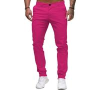 Classic Comfortable Slim Jeans for Men Regular Straight Cotton Skinny Jeans, Pink-red, S