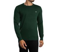 Men's GANT Mens Classic Cotton Crew Neck Jumper - Green - Size: 40/Regular