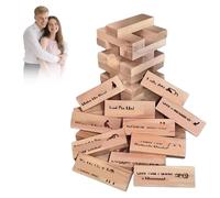 Classic Couples games Wooden Tumbling Tower Game - 48 wooden stacking game, Indoor Party Fun Date Night Anniversary Stacking Blocks for Couples
