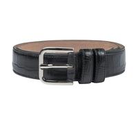 Classic Crocodile Effect Leather Belt Black one size