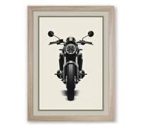 Classic Cruiser Front View Modern Framed Wall Art Print A2 (59.4×42cm) Oak, Wall Decor for Living Room, Bedroom, Office & Home, Ready to Hang, Art Gift