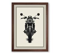 Classic Cruiser Front View Modern Framed Wall Art Print A2 (59.4×42cm) Walnut, Wall Decor for Living Room, Bedroom, Office & Home, Ready to Hang, Art Gift