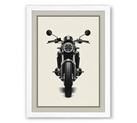 Classic Cruiser Front View Modern Framed Wall Art Print A2 (59.4×42cm) White, Wall Decor for Living Room, Bedroom, Office & Home, Ready to Hang, Art Gift