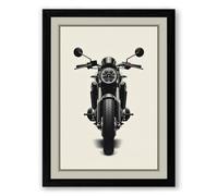 Classic Cruiser Front View Modern Framed Wall Art Print A3 (42×29.7cm) Black, Wall Decor for Living Room, Bedroom, Office & Home, Ready to Hang, Art Gift