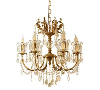 Classic Crystal Lamp, High-End Chandelier, Fancy Light Fixture,European All-Copper Crystal Chandelier, K9 Crystal Pendants, For Living Room, Dining Room, Bedroom, Study Room,6 heads made in China