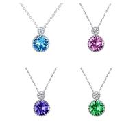 Classic crystal necklace for women S925 sterling silver light luxury high-end diamond pendant clavicle necklace