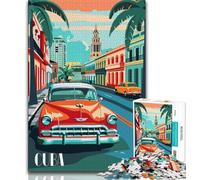 Classic Cuba Adult Jigsaw Puzzles 1000 Pieces,Staycation Kill Time Every Piece Is Unique - Challenging Family Fun Game 38x26cm