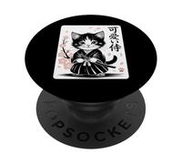Classic Cute Kawaii Baby Samurai Cat - Cute Japanese Sakura PopSockets Adhesive PopGrip