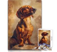 Classic Dachshund Posing 1000 Piece Jigsaws for Teenagers Fun Learning with Brain Game Perfect Thoughtful Festive Present Size 38x26cm